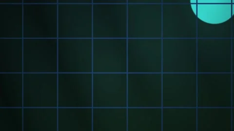 Dark grid background with blue lines and a circle. Stock Footage 336694419