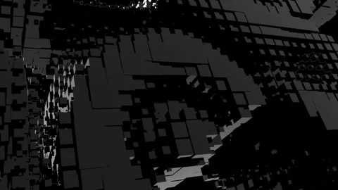 Dark grid of black cubes shifting in abstract tech animation Stock Footage 309770900