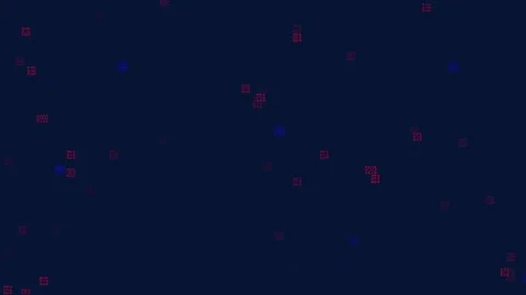 Dark Grid Code Particles Floating Across Digital Data Screen Video stock 342785314