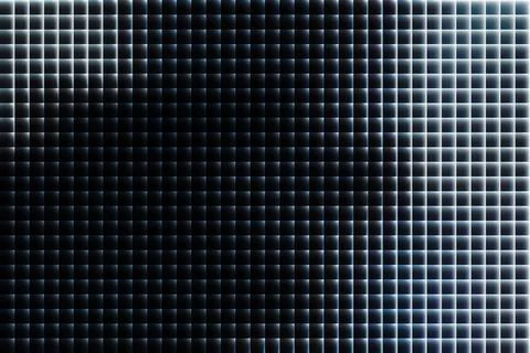 Dark grid pattern with glowing blue and white edges and subtle gradient black Stock Illustration