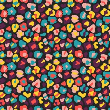 Dark groovy colorful leopard pattern 스톡 일러스트