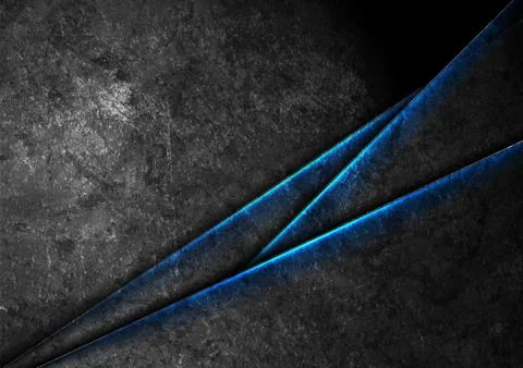 Dark grunge concrete texture wall with blue glowing light Illustrazione stock