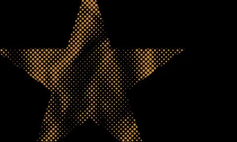 Dark Grunge Gritty Vector Halftone Pattern Yellow Dots on Black Background Stock Illustration