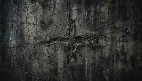 Dark grungy textured background with cracks. Stock Illustration
