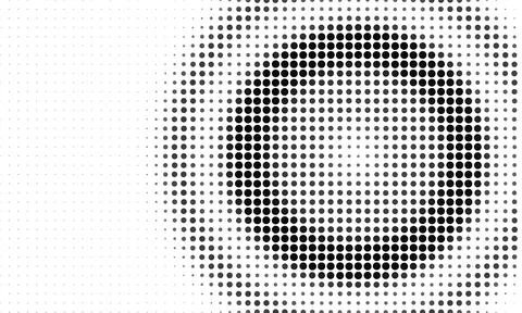 Dark halftone ring pattern of circular dots for abstract digital art media .. Illustrazione stock