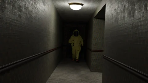 Dark Hallway Encounter Stock Footage 248337673