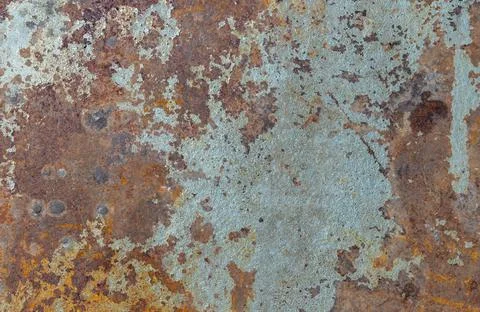 Dark Hard Rust On An Old Sheet Of Metal Texture. Iron Surface. Stock Photos