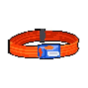 Dark headlamp flashlight pixel art vector illustration Stock Illustration