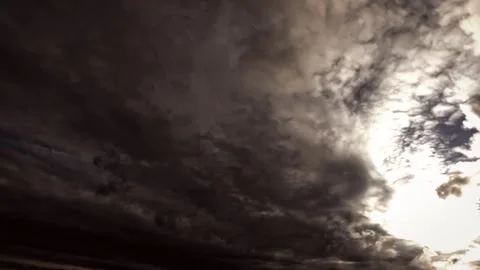 Dark heavy mystical clouds after storm - timelapse of the sky - loop video Stock Footage 271017728