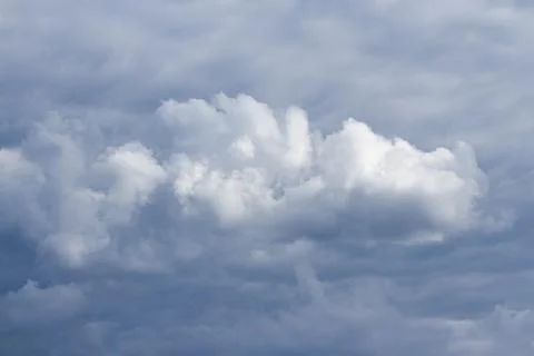 Dark, heavy storm clouds in the sky, background, texture, pattern. Stock Photos