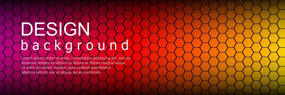 Dark hexagon abstract technology background with colored bright flashes und.. Stock Illustration