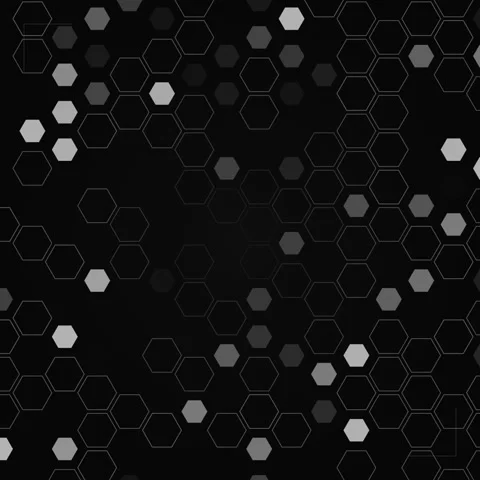 Dark Hexagon Grid Pattern Seamless Loop - Futuristic Abstract Background Stock Footage 347804063