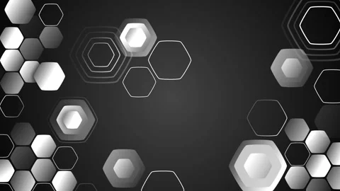 Dark hexagon technology background with copy space animation, abstract back.. 動画素材 346758429