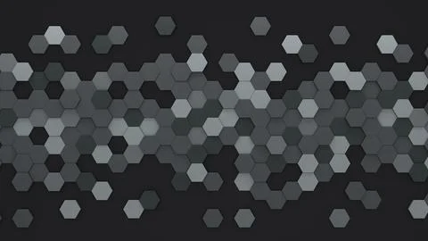 Dark hexagon wallpaper or background - 3d render Stock Illustration