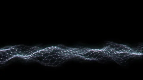 Dark hexagon wave of particle. Abstract background with a dynamic wave. Stock Footage 275197003