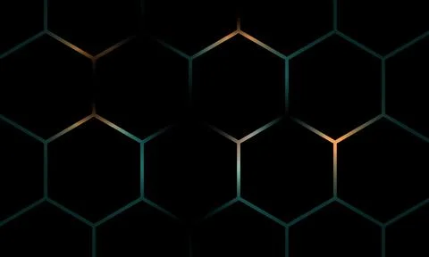 Dark hexagonal with bright background. Illustrazione stock