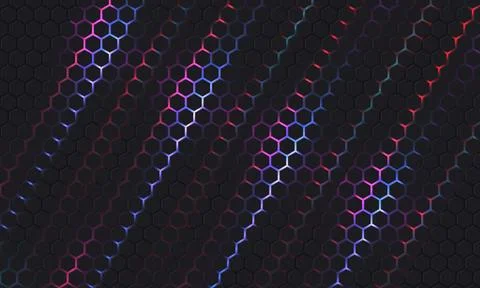 Dark hexagonal technology vector abstract background. Stockillustratie