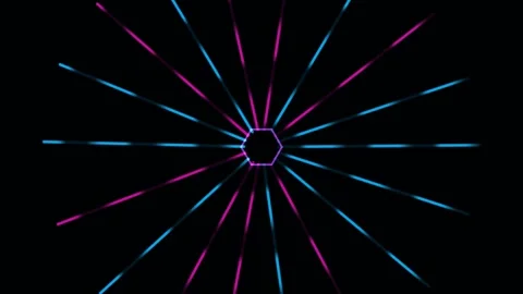 Dark hexagonal tunnel light trail background for live Stock Footage 341846721