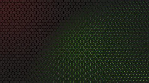 Dark hexagons on gradient green background. Honeycomb. 3D-Rendering. Stock Illustration