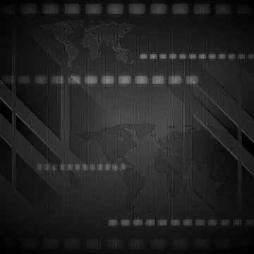 Dark hi-tech vector background Dark hi-tech world map vector background Co... Stock Photos