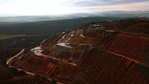 Dark Hill Mining Ground Clay Natural Water Springs Dead Forest Stock Footage 289581072