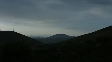 Dark Hills with Clouds Stock Footage 53202981