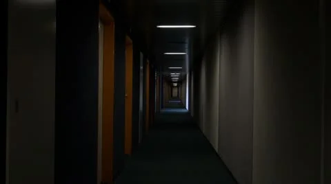 Dark Hotel Corridor Stock Footage 18156640