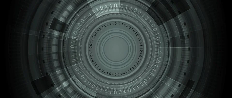 Dark HUD gears vector tech background Stock Illustration
