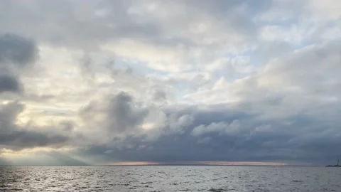 Dark huge cloud sky, black stormy cloud motion with sunrays 4k Stock Footage 145406088