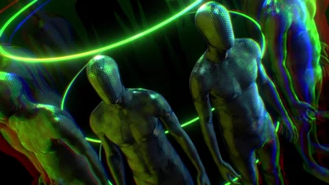 Dark Humanoid Statues Stock Footage 263737774