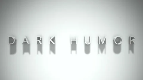 Dark Humor 3D title animation with shadows on a white background Stock-Footage 296665854