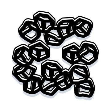 Dark ice cube shapes forming abstract pattern イラスト素材