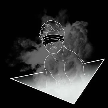 Dark illustration and geometric frame Stockillustratie