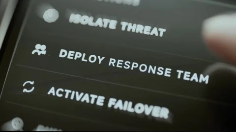 Dark incident menu presents isolate threat Stock Footage 343364517