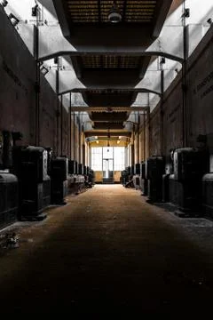 Dark industrial interior Stock Photos