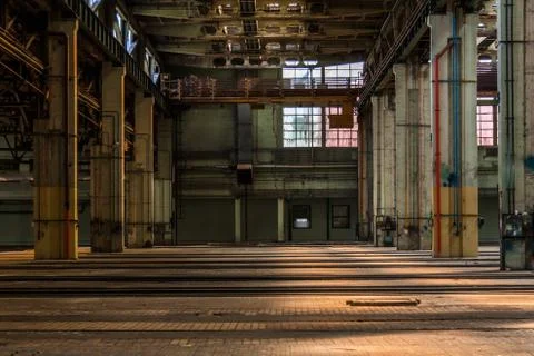 Dark industrial interior Stock Photos
