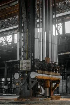 Dark industrial interior Stock Photos