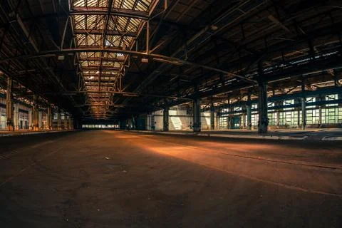 Dark industrial interior Stock Photos