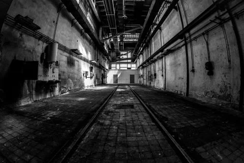 Dark industrial interior Stock Photos