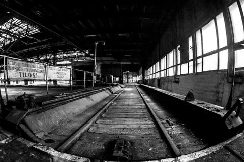 Dark industrial interior Stock Photos
