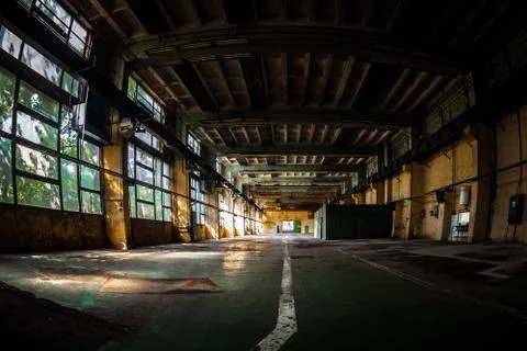Dark industrial interior Stock Photos