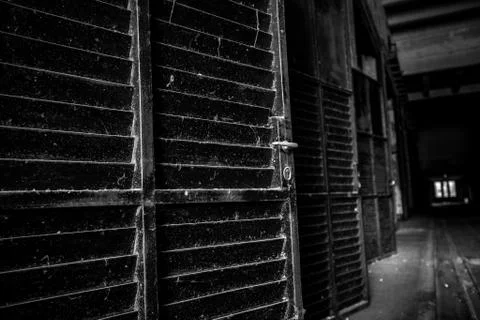 Dark industrial interior Stock Photos