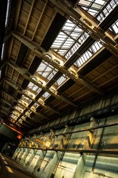 Dark industrial interior Stock Photos