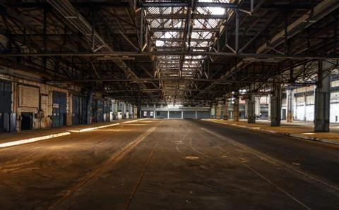 Dark industrial interior Stock Photos