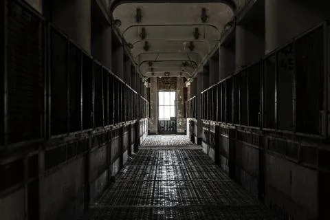 Dark industrial interior Stock Photos