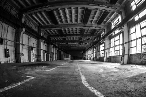Dark industrial interior Stock Photos