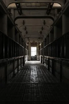 Dark industrial interior Stock Photos