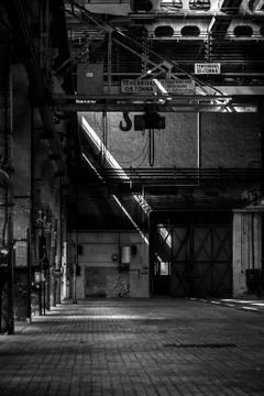 Dark industrial interior Stock Photos