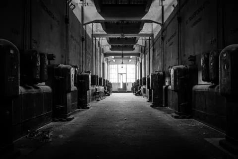 Dark industrial interior Stock Photos
