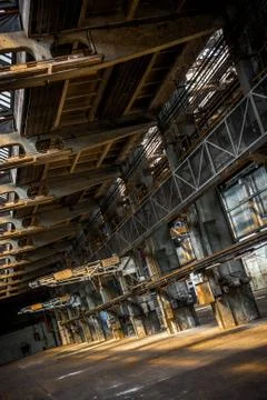 Dark industrial interior Stock Photos